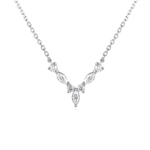 Adelina - Elegant Moissanite Necklace with Marquise Accents