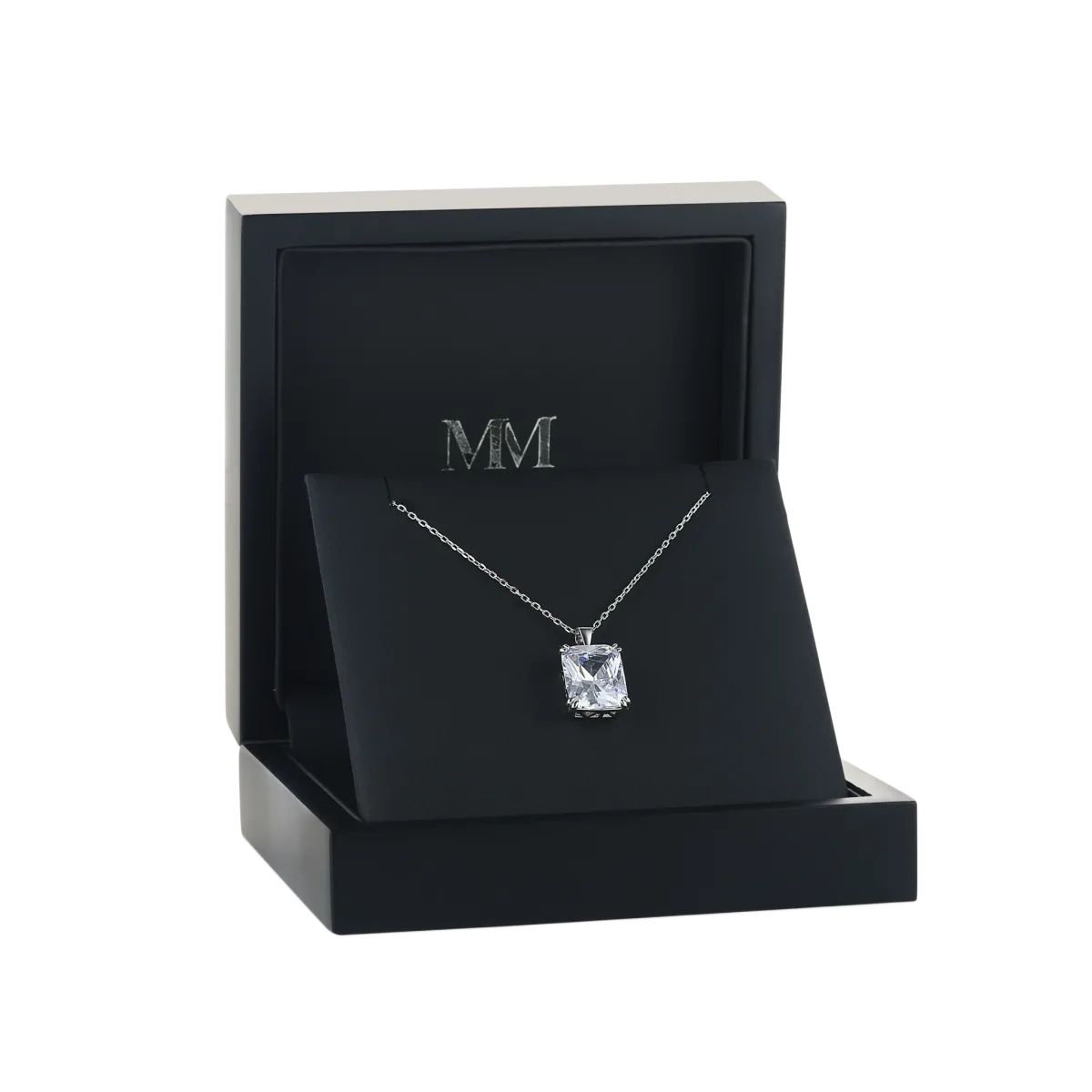 Quadra - Classic Radiant Cut Moissanite Solitaire Pendant