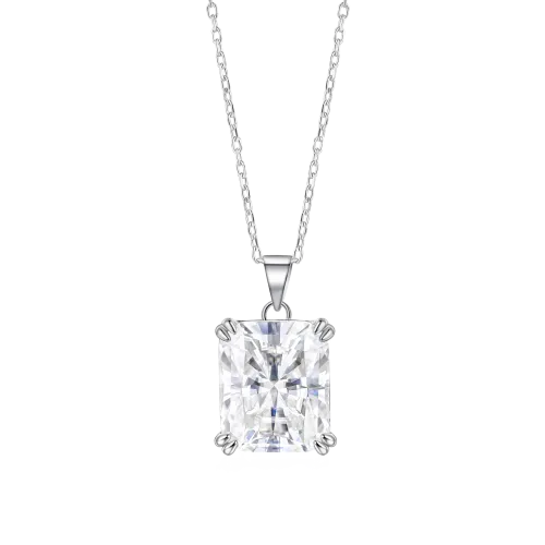 Quadra - Classic Radiant Cut Moissanite Solitaire Pendant