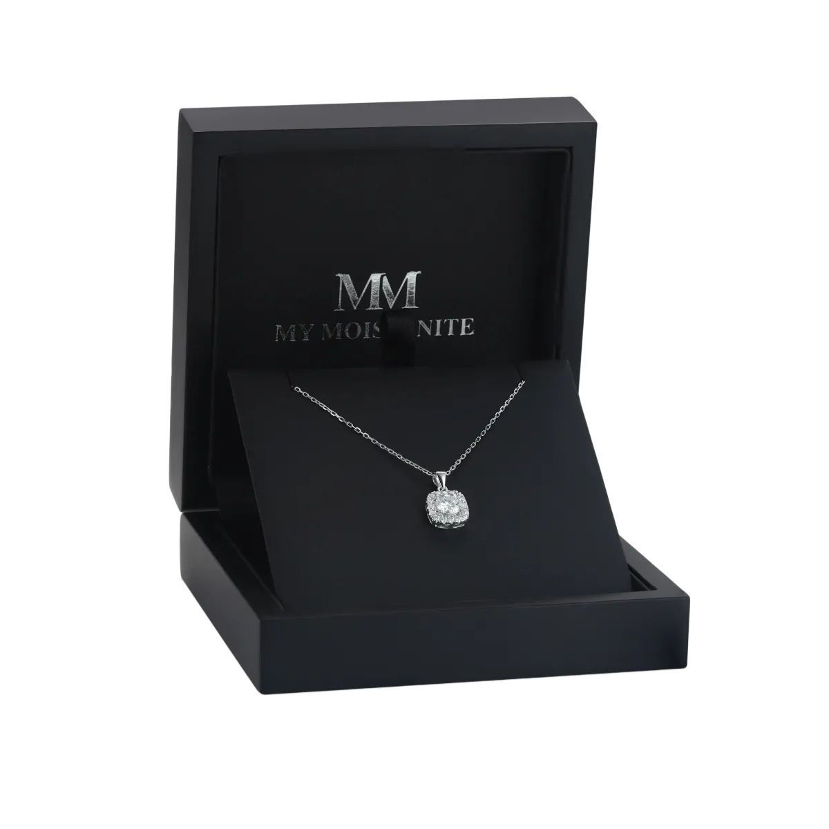 Haloette - Moissanite Pendant with Full Halo Detail