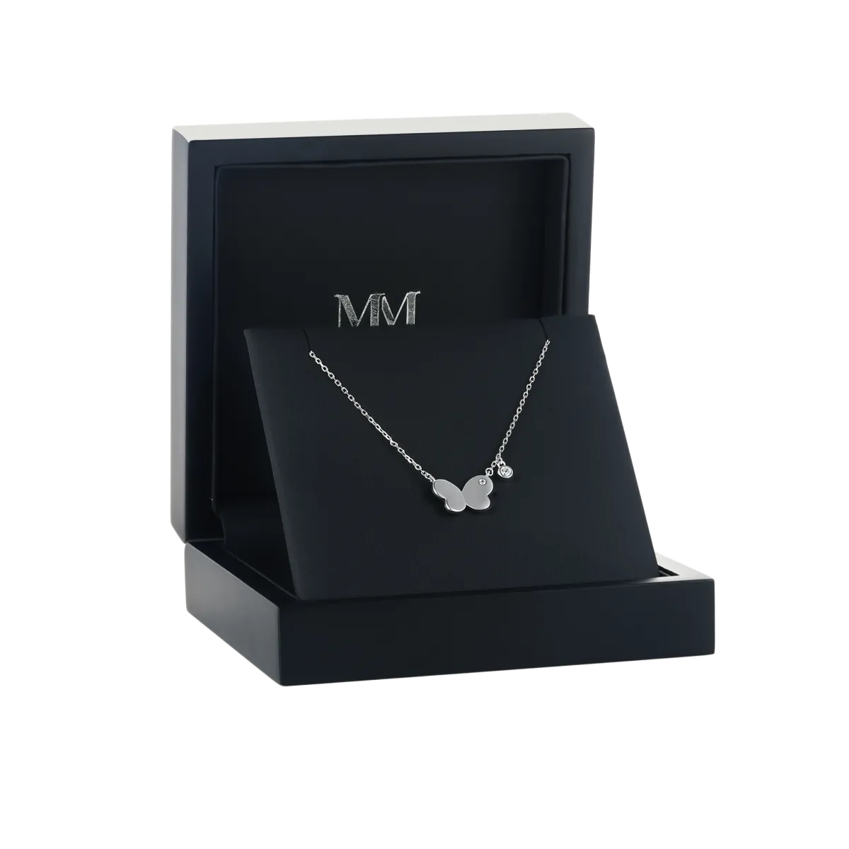 Papillia - Butterfly Charm Moissanite Accent Necklace