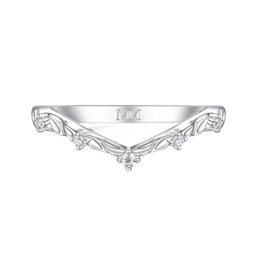 Vinea - Nature-Inspired Moissanite Wedding Band with Leaf and Vine Motifs