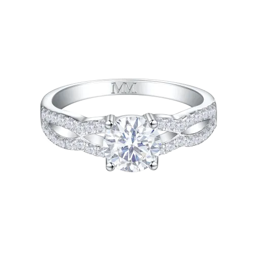 Verity - Moissanite Engagement Ring with Twisted Band