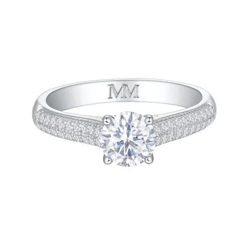 Venette - Moissanite Engagement Ring With Pavé Side Stones