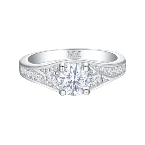 Seraphis - Moissanite Engagement Ring with Side Stones