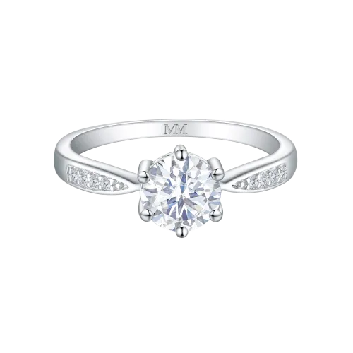 Stellar - Moissanite Engagement Ring with Pavé-Set Side Stones