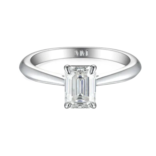 Elysium - Emerald Solitaire Moissanite Ring